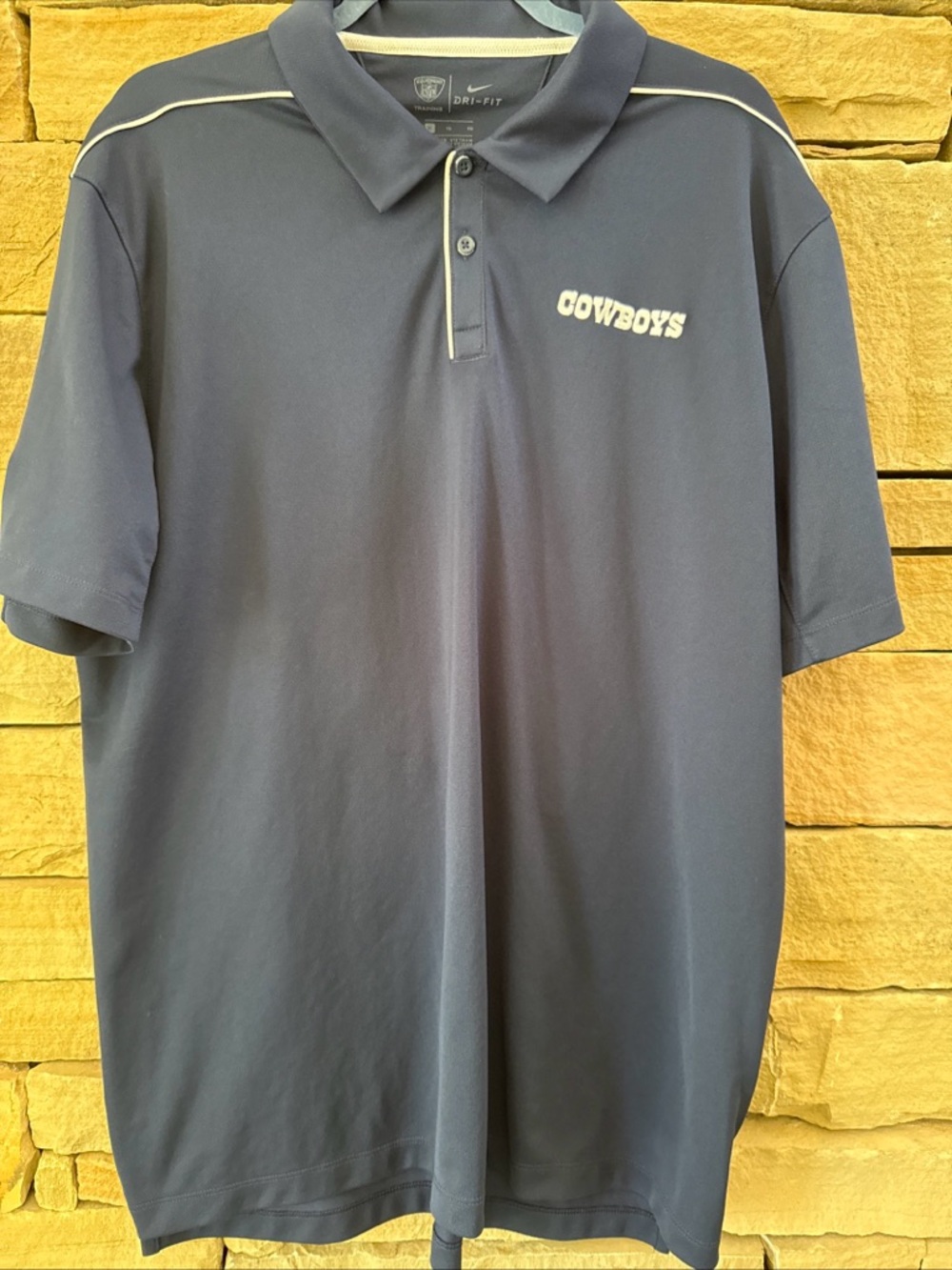 Nike Dri-FIT Navy Cowboys Polo Shirt On Field